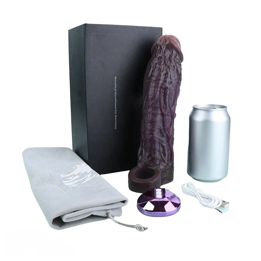 Hollow Coffee Realistic Sleeve - Big Silicone Dildo Sleeve
