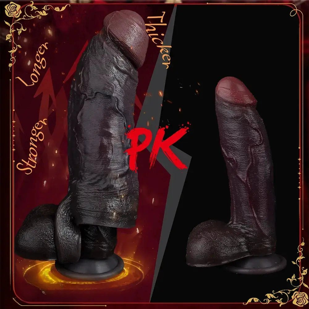 Hollow Dildo Sleeve 7.68 in - Coffee Silicone Wearable