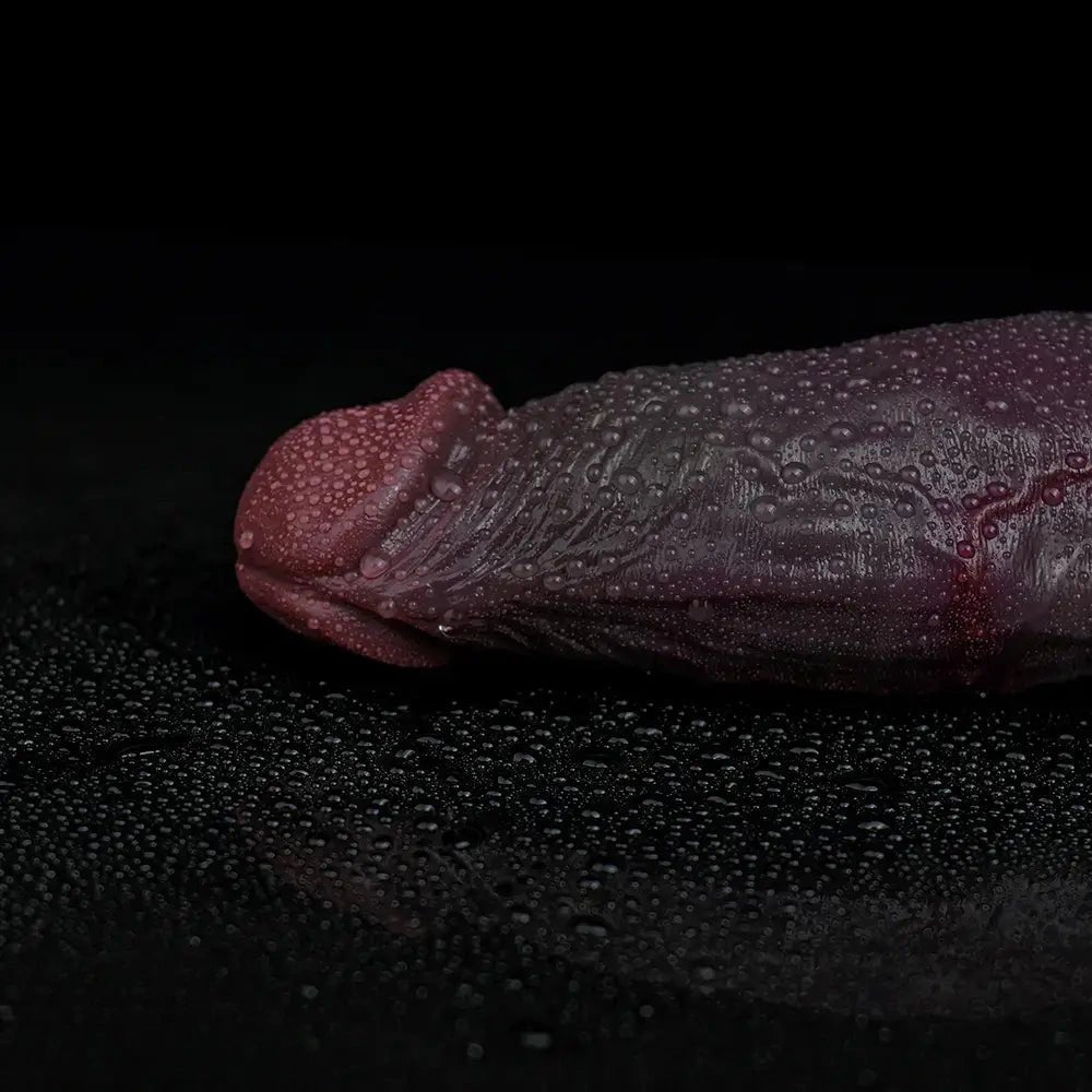 Hollow Dildo Sleeve 7.68 in - Coffee Silicone Wearable