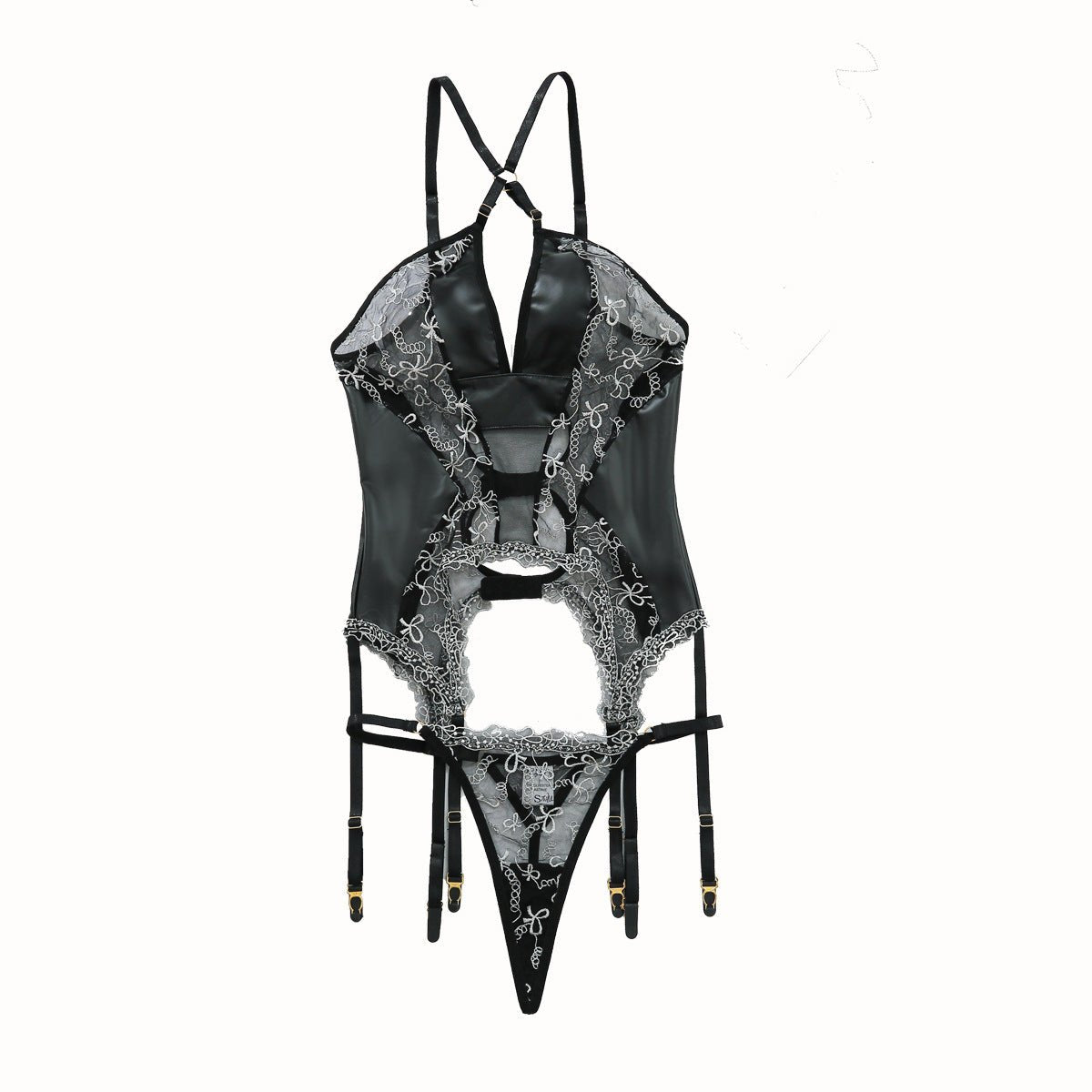 Hollow-Out Mesh Two-Piece Set - Sexy Lingerie Accessory