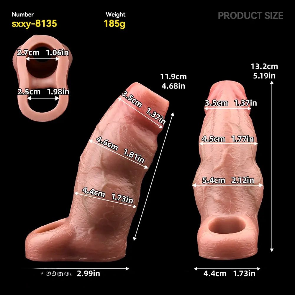 Hollow Penis Extender Sleeve 5.19 in - Male Masturbator
