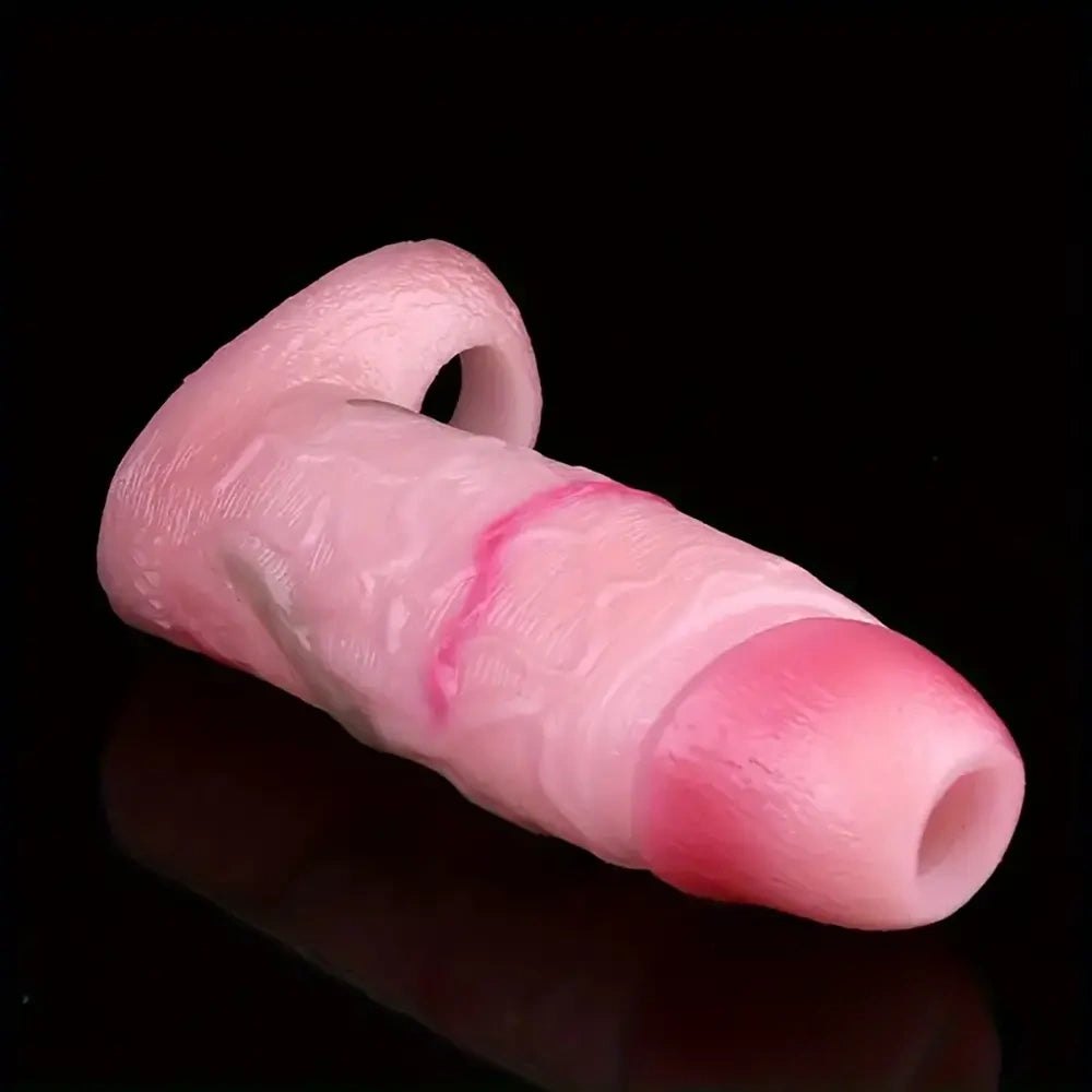 Hollow Penis Sleeve Extender - Silicone Penis Sleeve