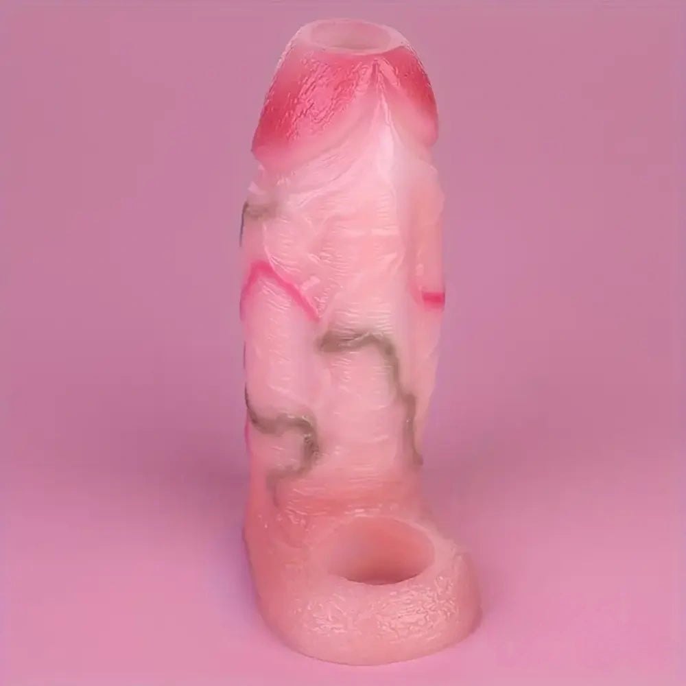 Hollow Penis Sleeve Extender - Silicone Penis Sleeve