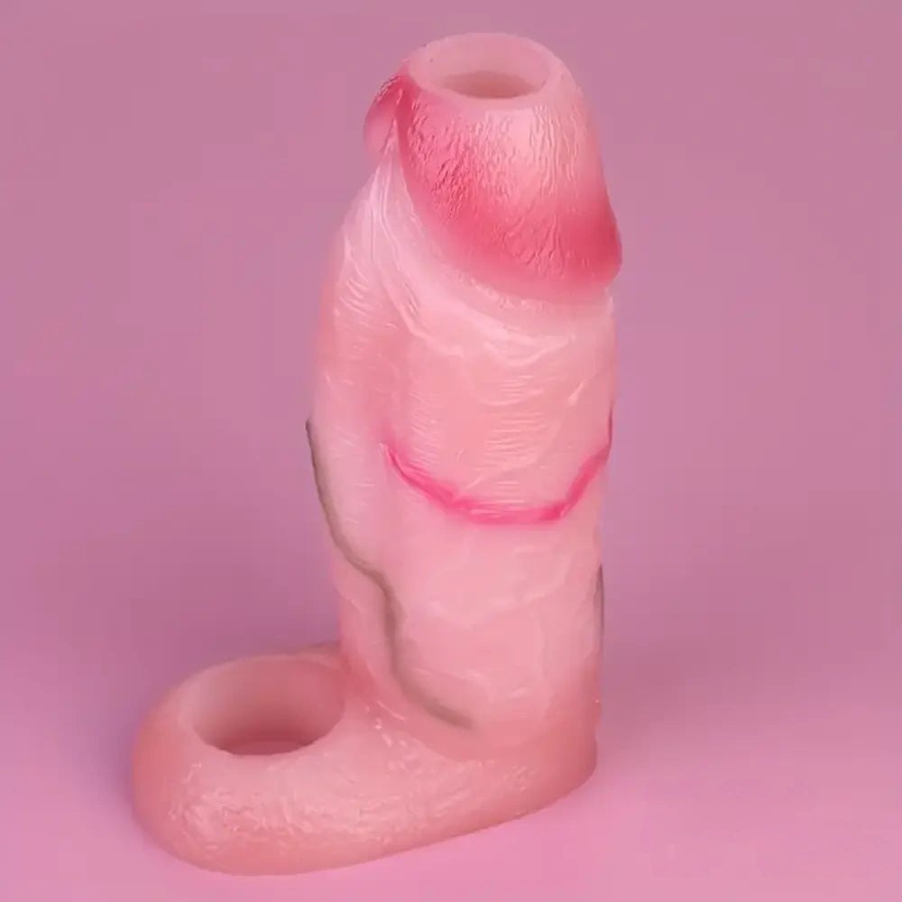 Hollow Penis Sleeve Extender - Silicone Penis Sleeve