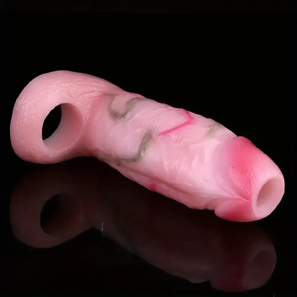 Hollow Penis Sleeve Extender - Silicone Penis Sleeve