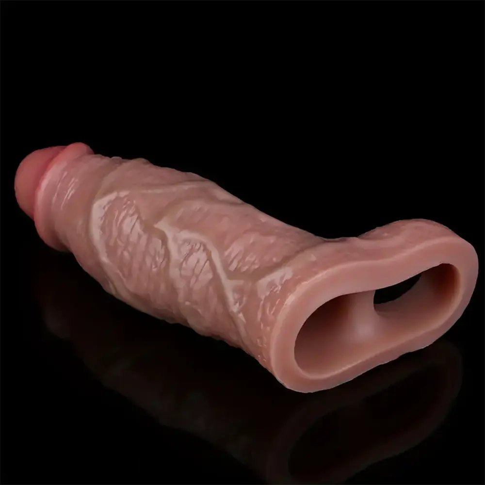 Hollow Dildo Sleeve With Ring - Realistic Silicone Dildo