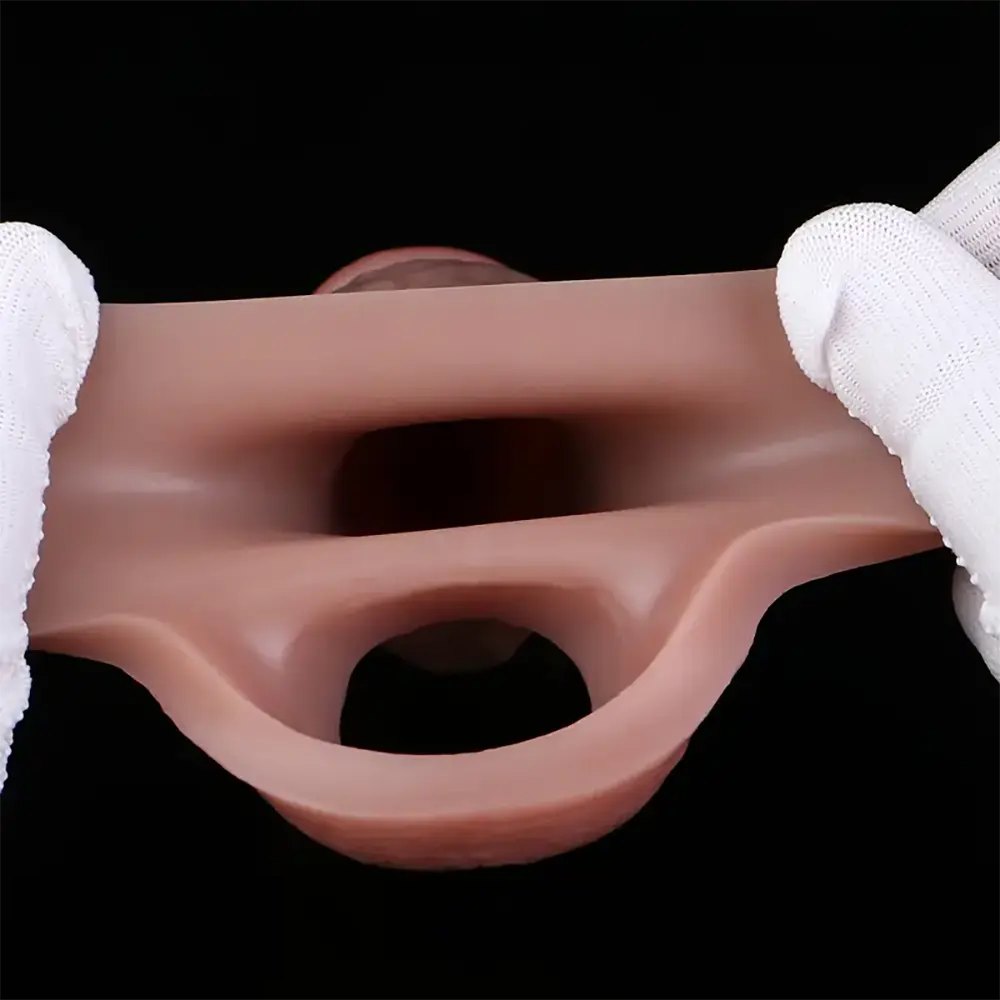 Hollow Dildo Sleeve With Ring - Realistic Silicone Dildo
