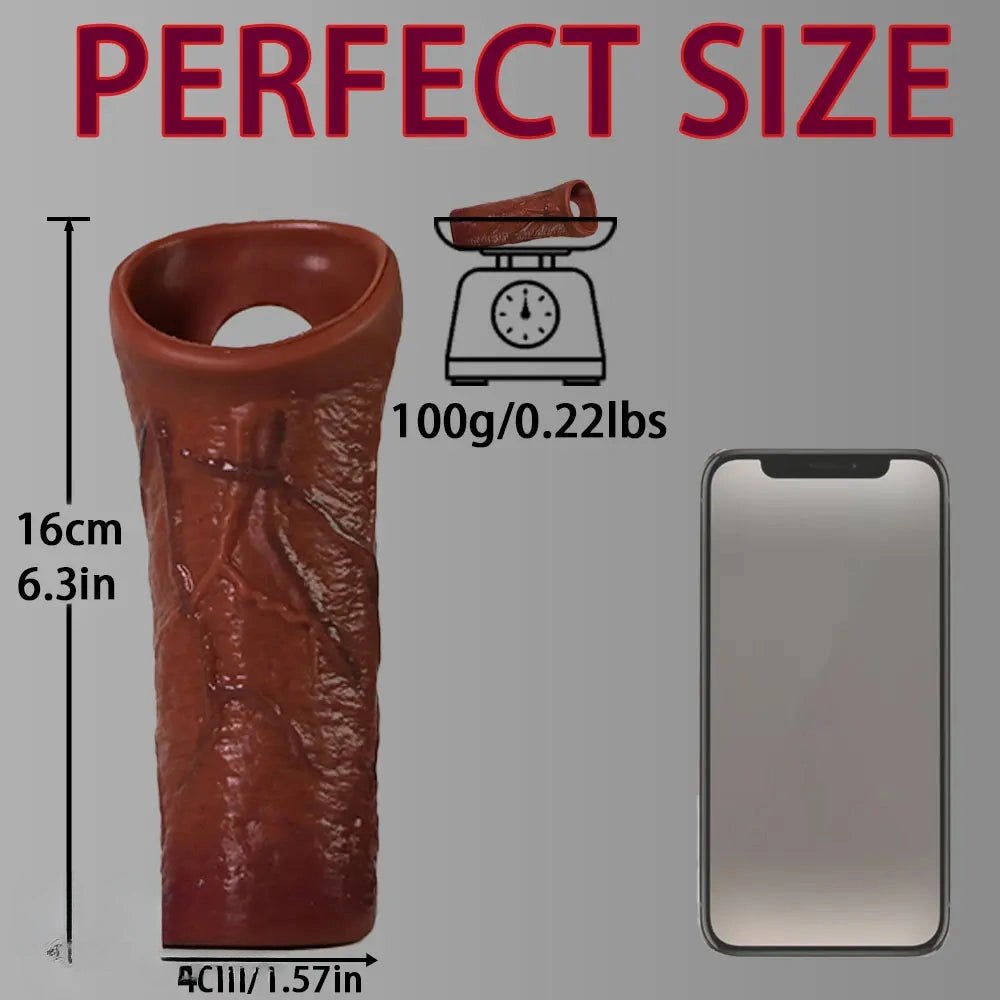 Hollow Realistic Penis Sleeve - Silicone Extension Sleeve