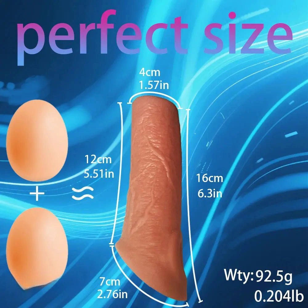 Hollow Realistic Penis Sleeve - Silicone Extension Sleeve