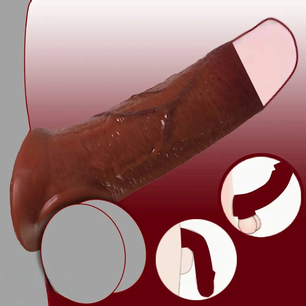 Hollow Realistic Penis Sleeve - Silicone Extension Sleeve