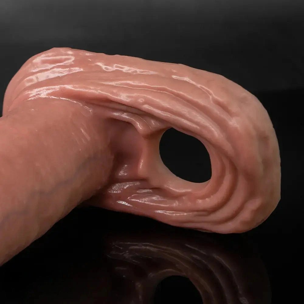 Hollow Realistic Sleeve With Ring - Realistic Penis Sleeve