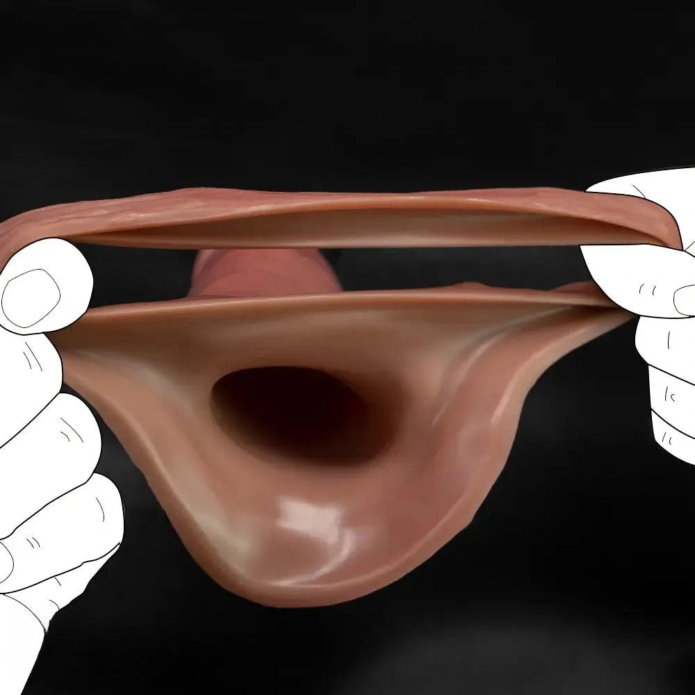 Hollow Realistic Sleeve With Ring - Realistic Penis Sleeve