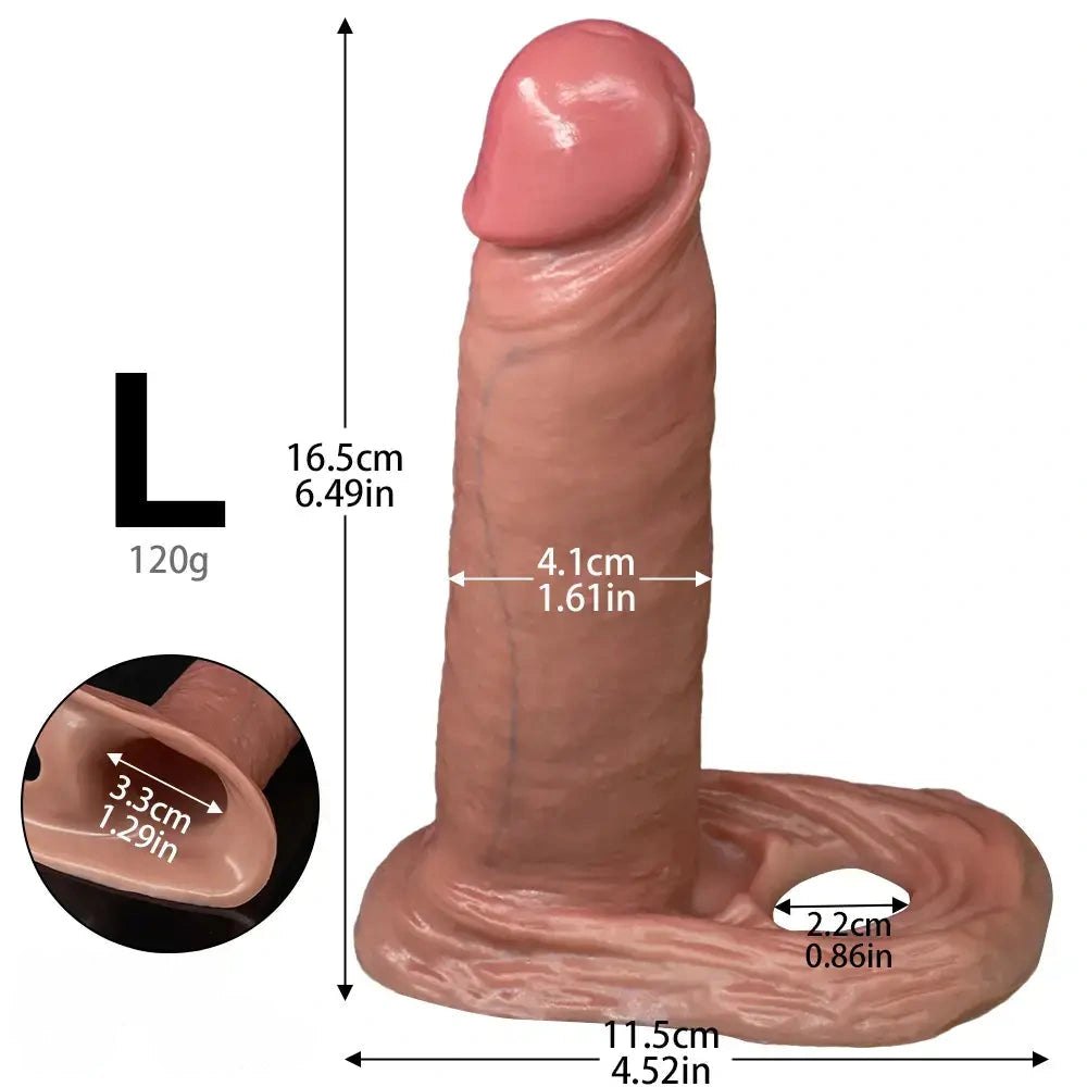 Hollow Realistic Sleeve With Ring - Realistic Penis Sleeve