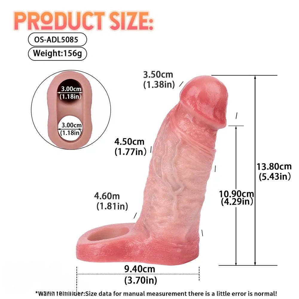 Hollow Silicone Extension Sleeve - Realistic Cock Sleeve