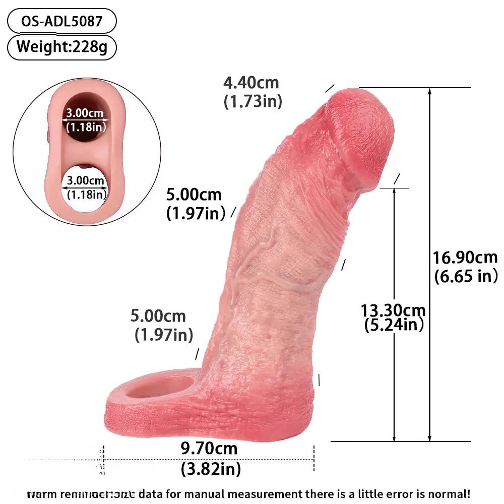 Hollow Silicone Sleeve Dildo 6.65 in - Realistic Dildo