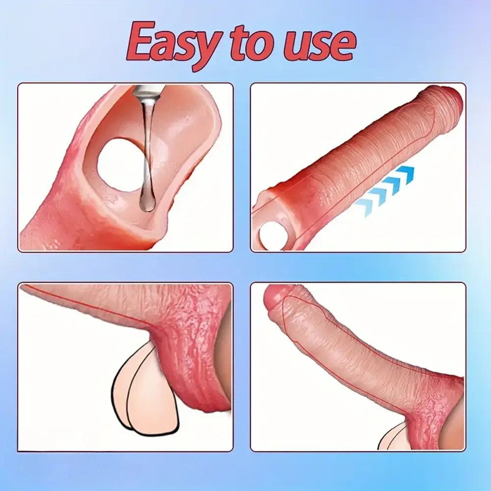 Hollow Sleeve Realistic Dildo - Wearable Silicone Dildo