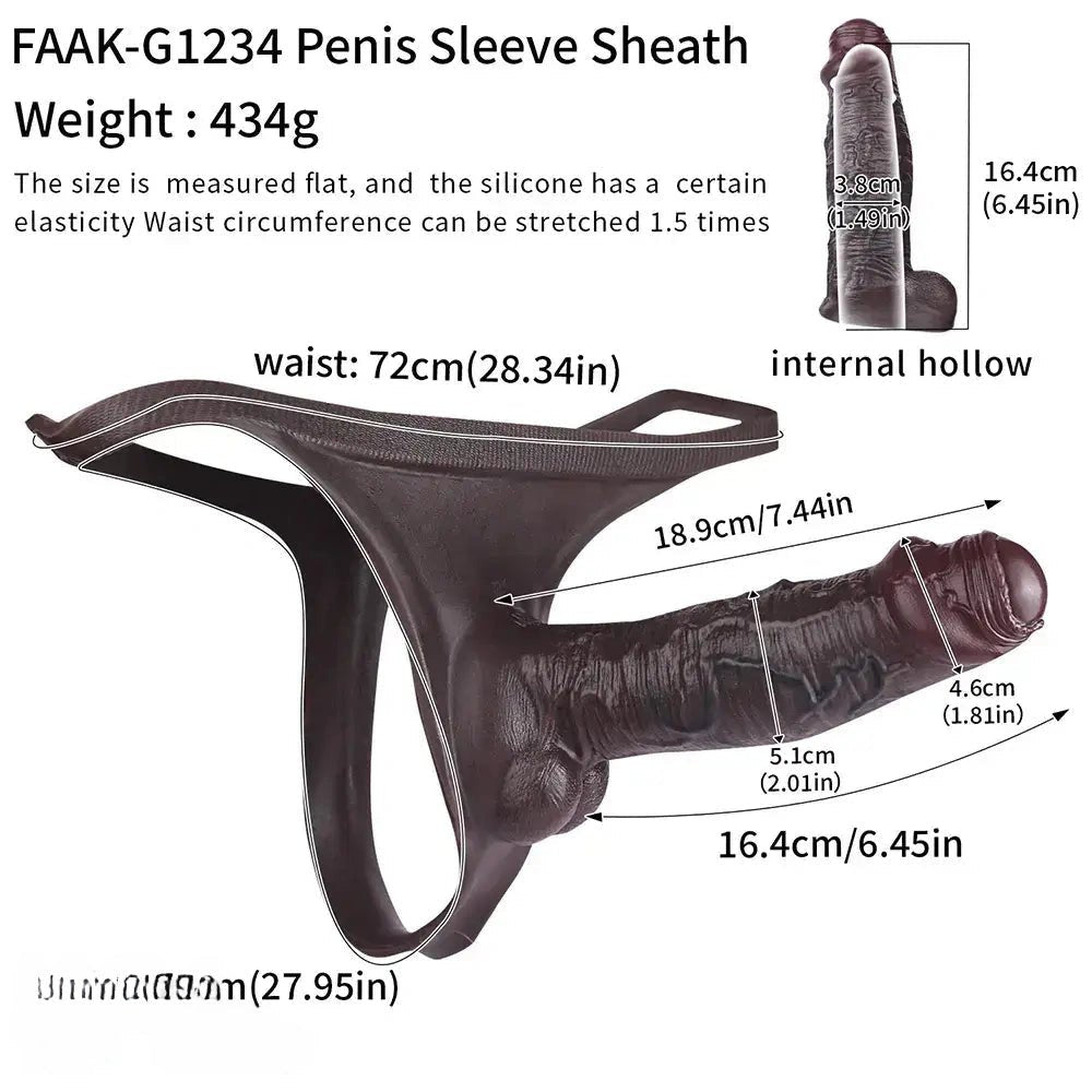 Hollow Strap-On Dildo 7.44in - Wearable Panty Strap On