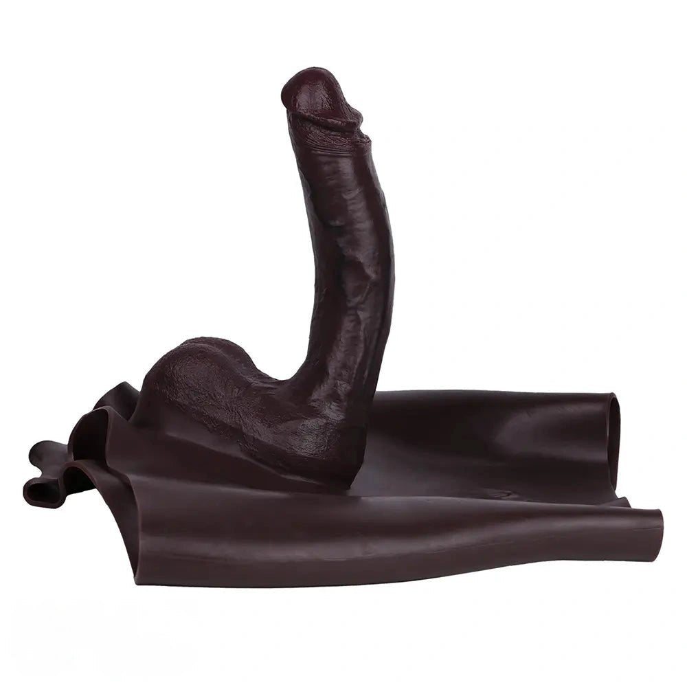 Hollow Strap-On Dildo 9.45 in - Coffee Strap On Harness
