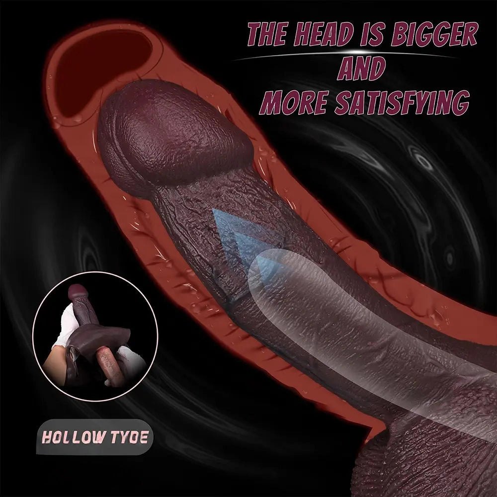 Hollow Strap-On Dildo Coffee 8.46in - strap on dildo