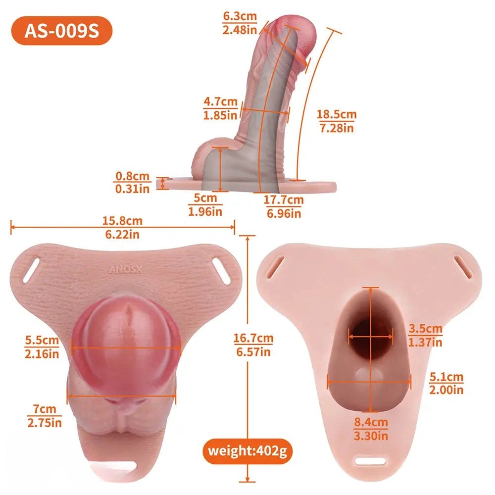 Hollow Strap-On Harness Dildo - Adjustable Silicone Strap-On