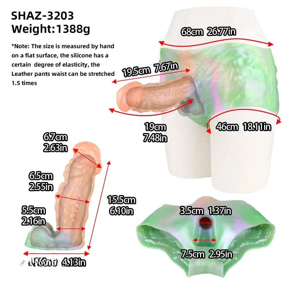 Hollow Strap-On Dildo 7.67 in - Silicone Strap On Harness