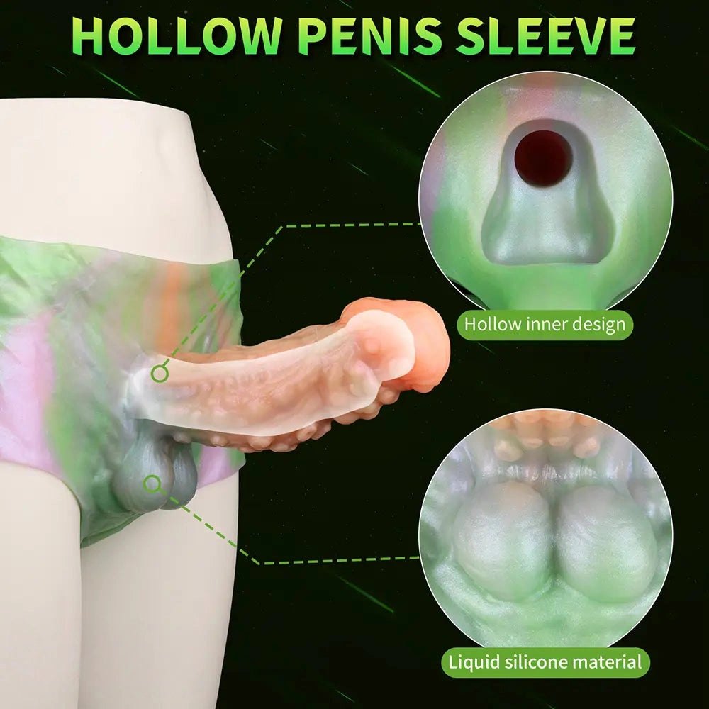 Hollow Strap-On Dildo 7.67 in - Silicone Strap On Harness