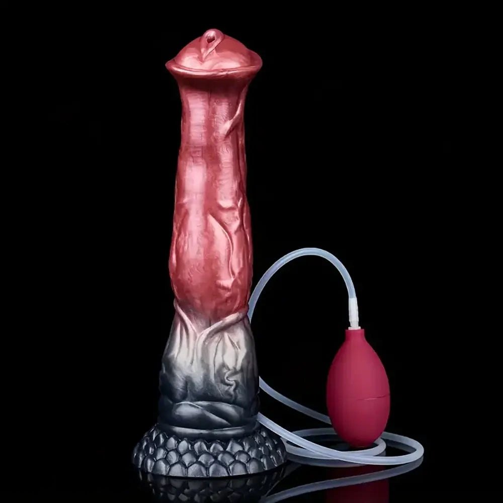 Horse Dildo with Squirt Bulb - Knotted Animal Dildo