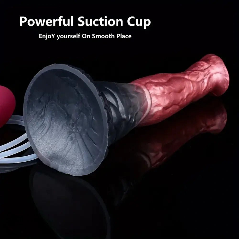 Horse Dildo with Squirt Bulb - Knotted Animal Dildo