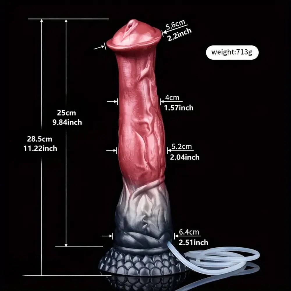 Horse Dildo with Squirt Bulb - Knotted Animal Dildo