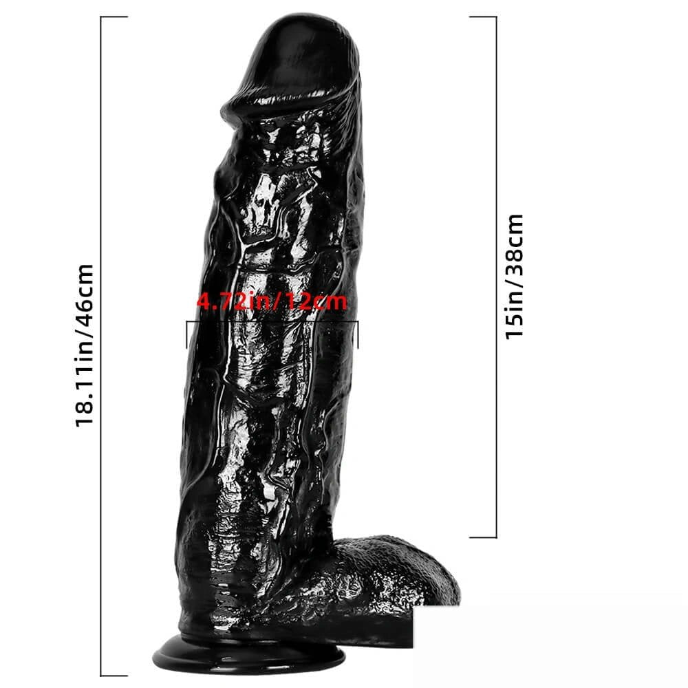 Huge Thick Black Realistic Dildo - Big Thick PVC Dildo