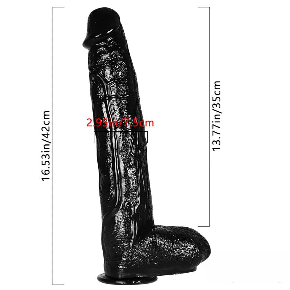 Huge Thick Black Realistic Dildo - Big Thick PVC Dildo