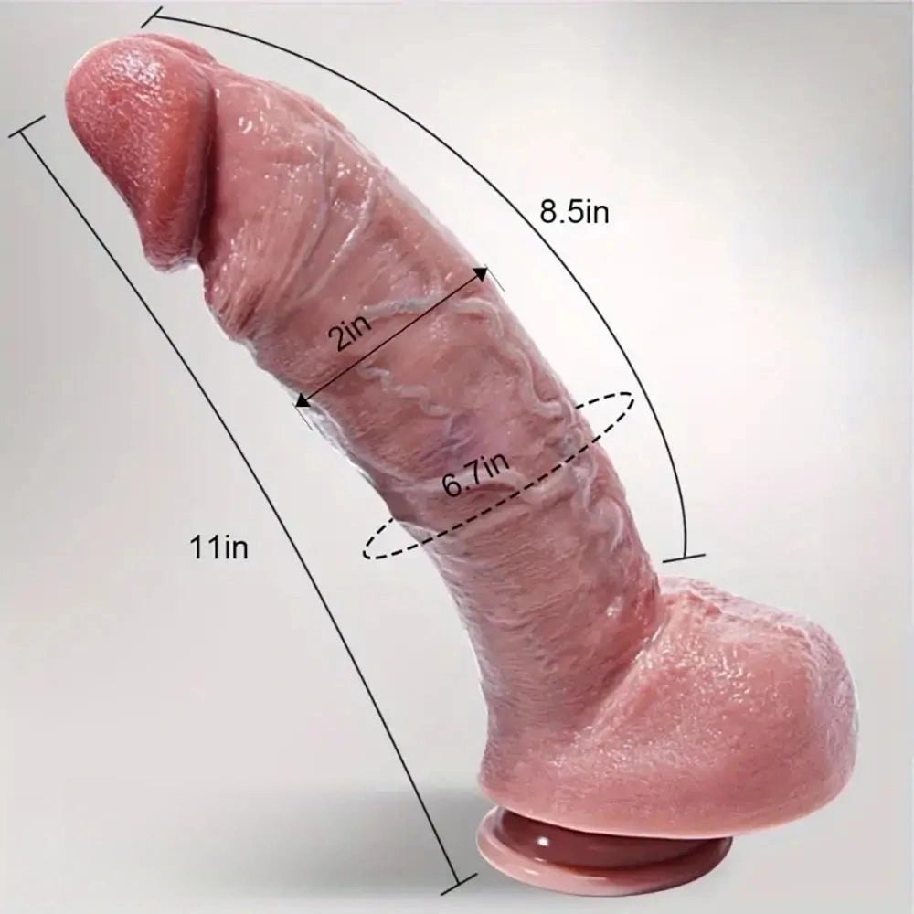 Huge Thick Wavy Silicone Dildo 11 In - Large Thick Dildo