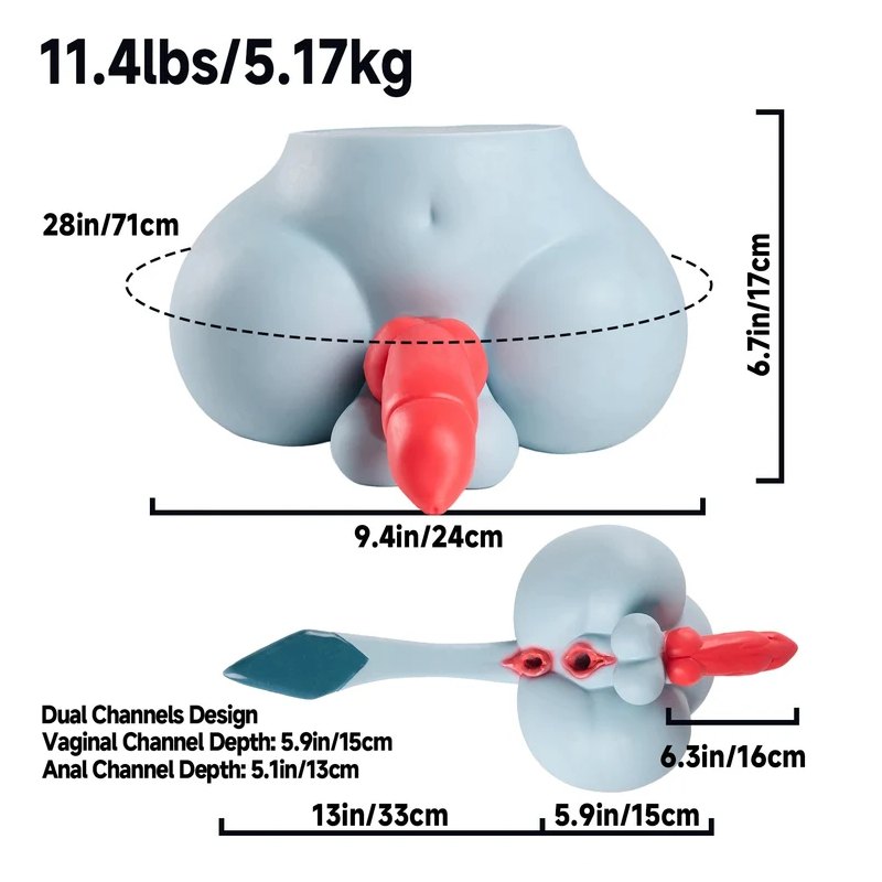 Ice Blue Fantasy Torso Masturbator - Male Masturbator
