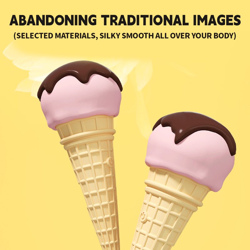 Ice Cream Dual-Ended Wand Vibrator - Silicone Wand Massager