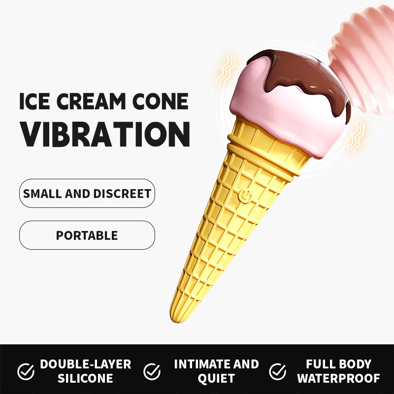 Ice Cream Dual-Ended Wand Vibrator - Silicone Wand Massager