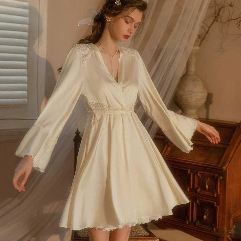 Ice Silk Nightgown Set - Sexy Sleepwear for Women