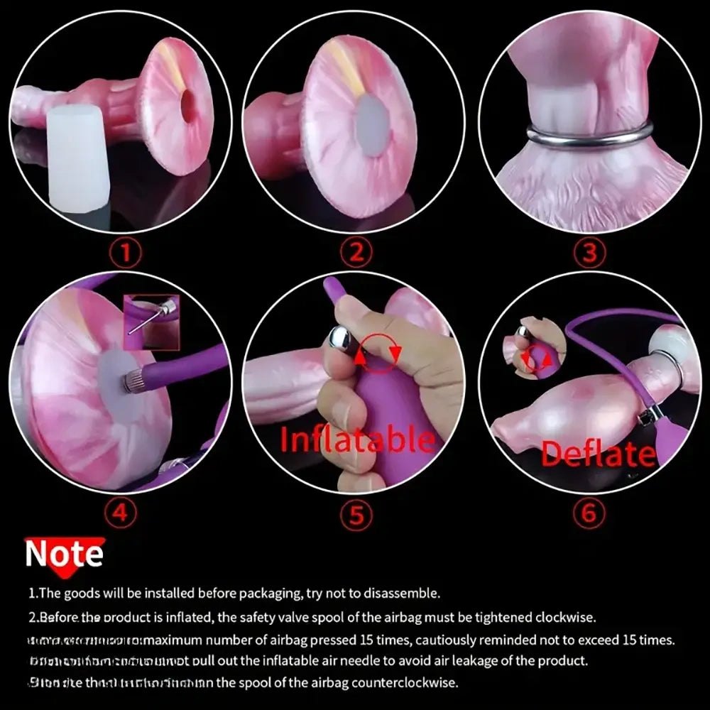Inflatable Dog Knot Fantasy Dildo - Knotted Dildo