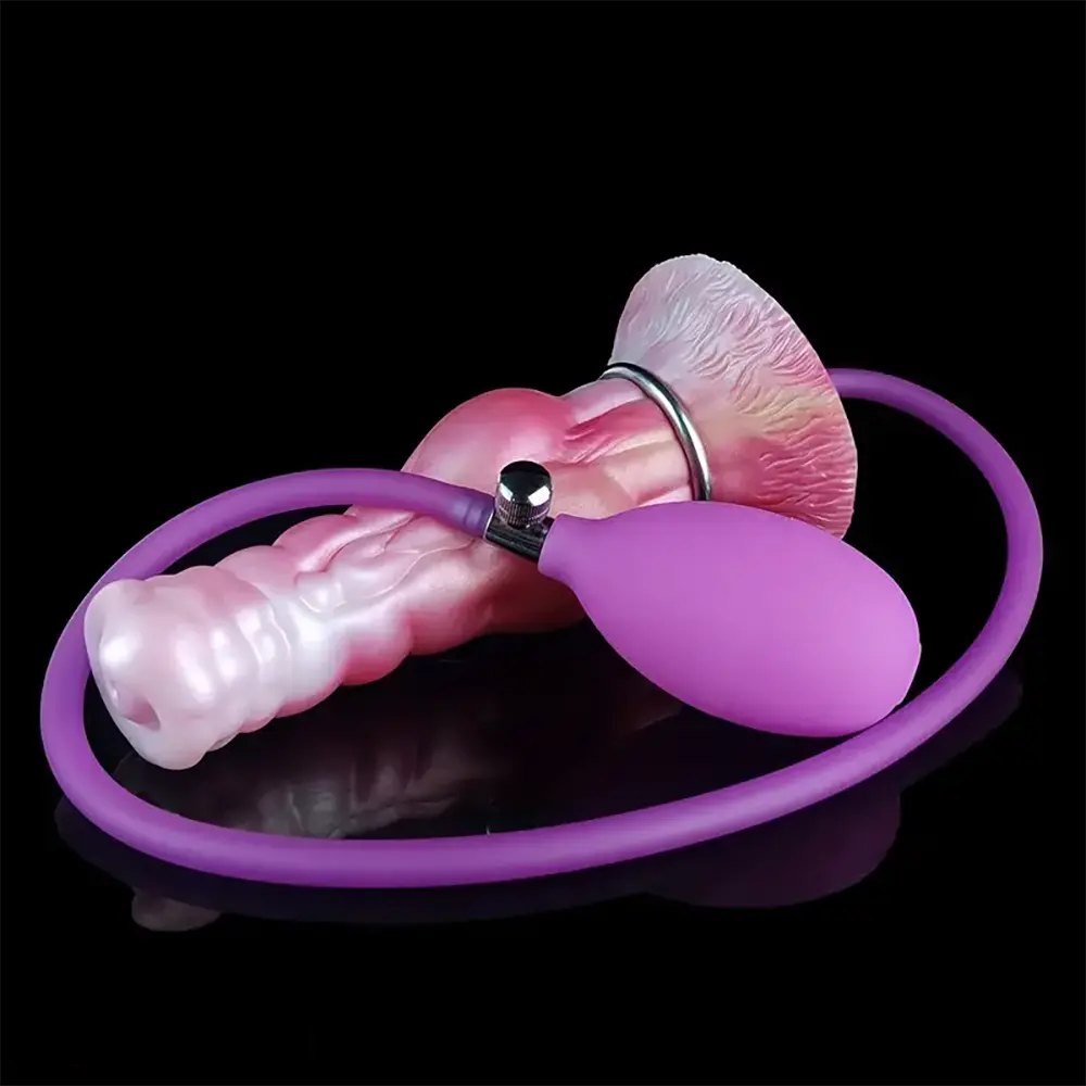 Inflatable Dog Knot Dildo - Silicone Knotted Dildo