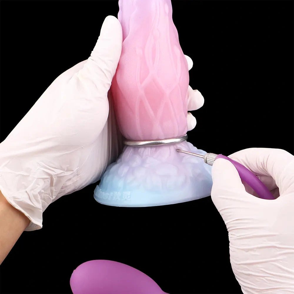 Inflatable Fantasy Dildo 8 in - Ribbed Fantasy Dildo