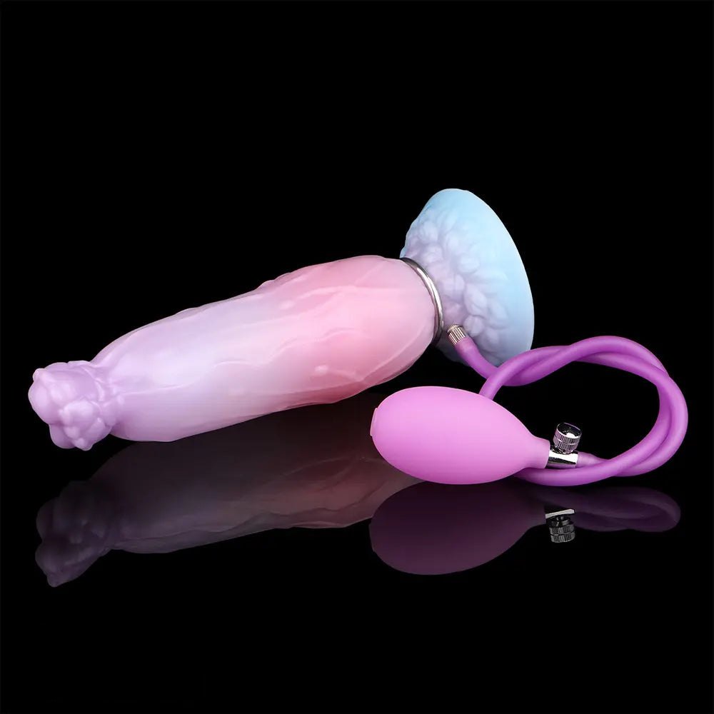Inflatable Fantasy Dildo 8 in - Ribbed Fantasy Dildo