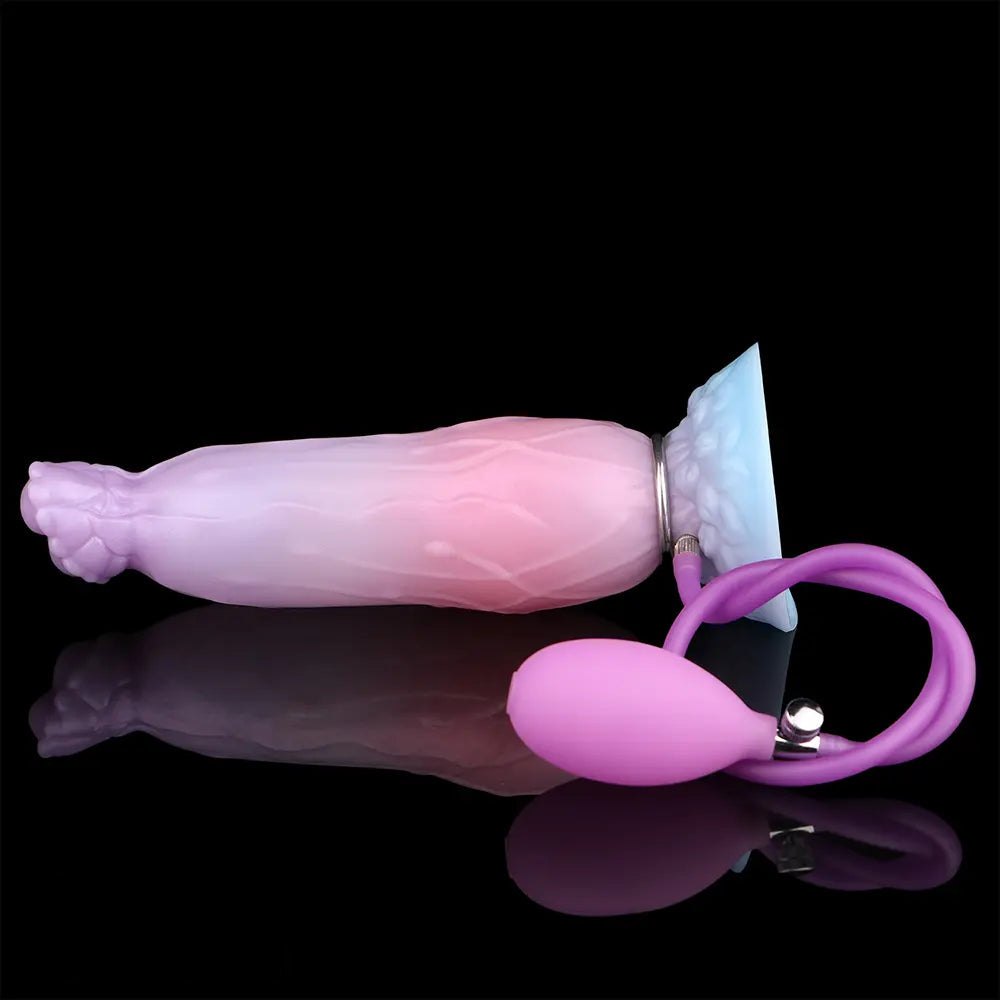 Inflatable Fantasy Dildo 8 in - Ribbed Fantasy Dildo