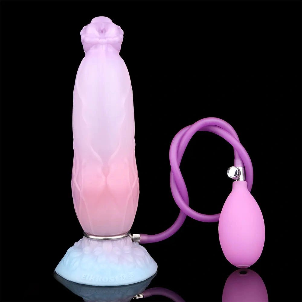 Inflatable Fantasy Dildo 8 in - Ribbed Fantasy Dildo