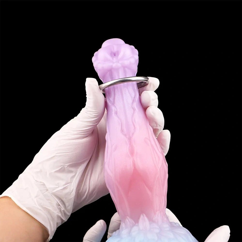 Inflatable Fantasy Dildo 8 in - Ribbed Fantasy Dildo