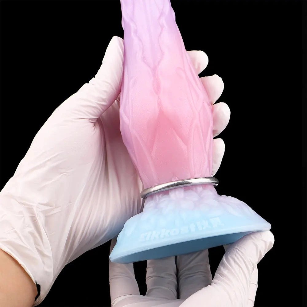 Inflatable Fantasy Dildo 8 in - Ribbed Fantasy Dildo
