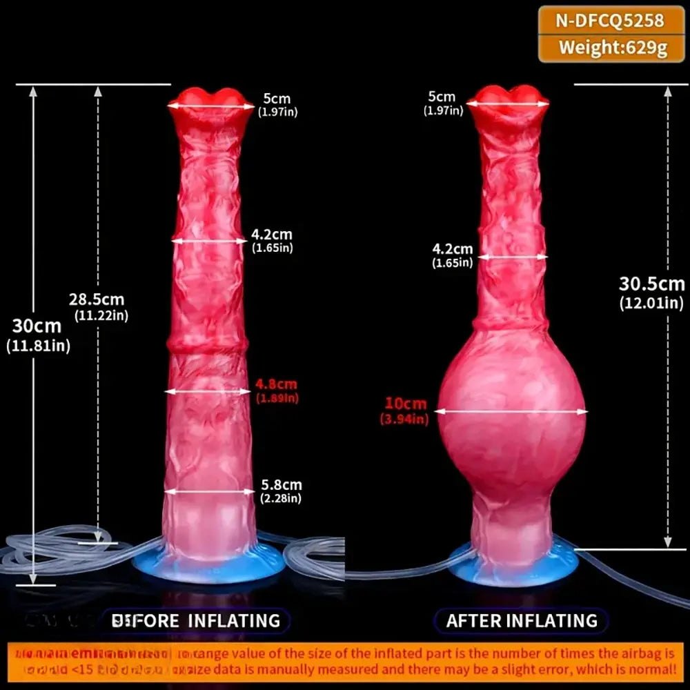 Inflatable Knot Horse Dildo - Silicone Animal Knot Dildo