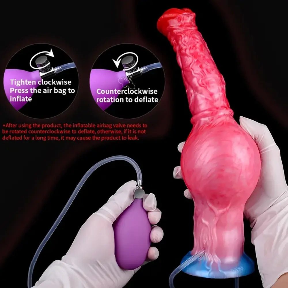 Inflatable Knot Horse Dildo - Silicone Animal Knot Dildo