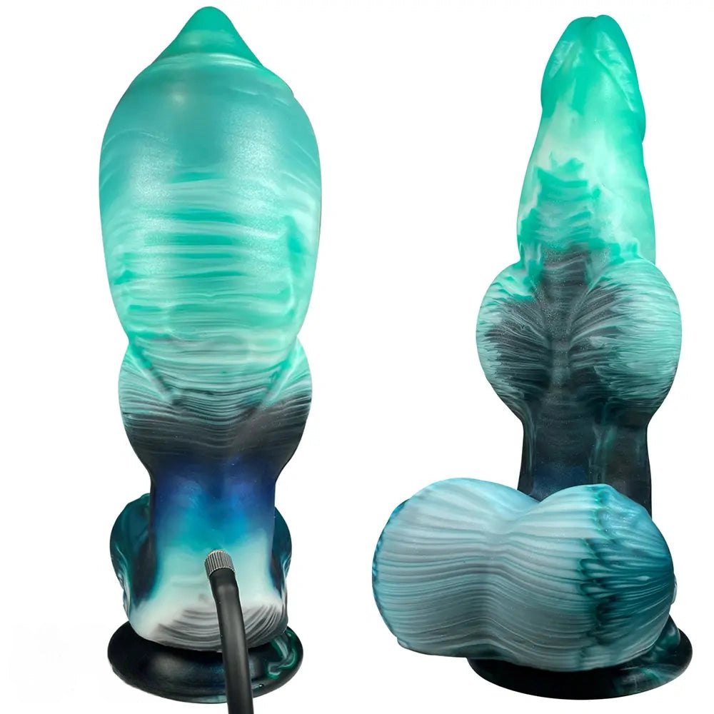 Inflatable Knot Fantasy Dildo 9in - Silicone Knot Dildo
