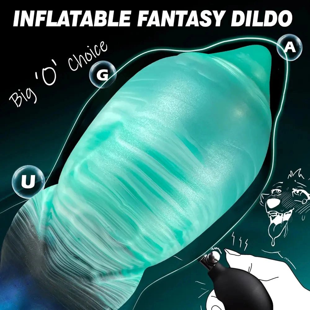 Inflatable Knot Fantasy Dildo 9in - Silicone Knot Dildo