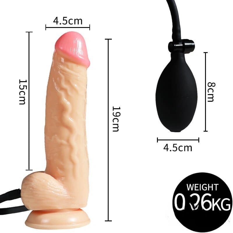 Inflatable PVC Dildo 7.5 in - Realistic PVC Dildo