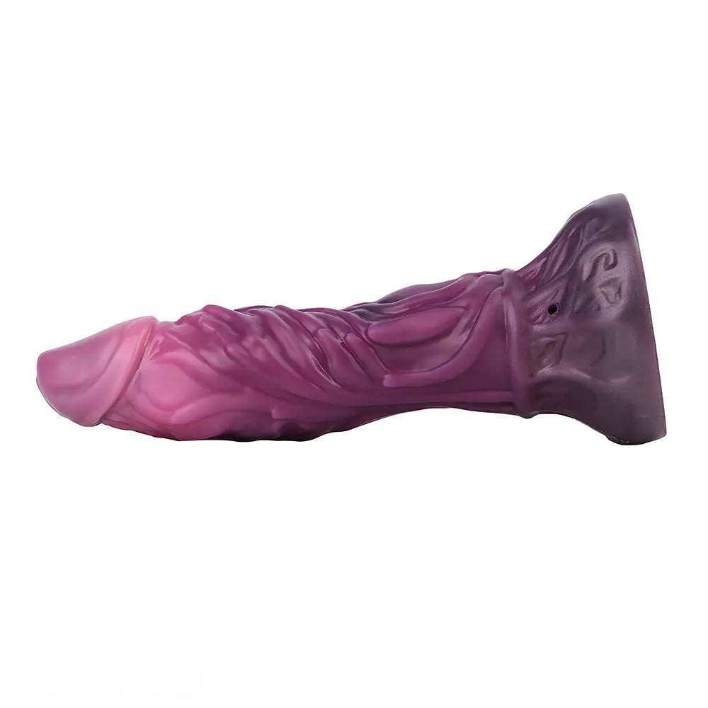 Inflatable Ridged Fantasy Dildo - Squeeze Bulb Silicone Dildo